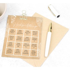 50 Cards Wedding Bingo, Funny Wedding Game for Guests, Wedding Games for Guests, Wedding Gift, Wedding Decoration Vintage (Boho)