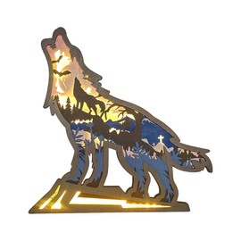 Tivisiy 3D Wooden Animal Carving LED Night Light, Wood Carving Light, Modern Home Decoration, Decorative Living Rooms, Bedrooms, Offices, Farmhouses, Bookshelves, Perfect Gifts