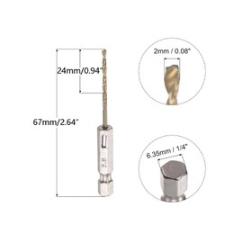 TA-VIGOR 2mm Hex Shank Twist Drill Bit Set, 1/4 Inch Shank HSS High Speed Steel Drill Bit Set Quick Change Twist Drill Bits for Woodworking, Plastic and Metal