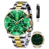OLEVS Mens Watches Two Tone Stainless Steel Classic Dress Quartz