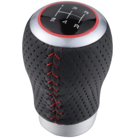 Padaodao Car Shifting Knob 5 Speed Stick Head Grip Knobs with 3 Adapters for Manual Automatic Vehicle Transmission Car SUV Trucks, Red