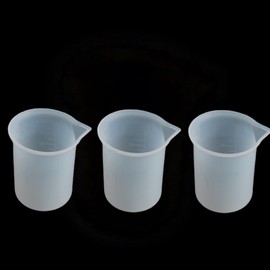 Leadigol 3 Psc Silicone Measuring Cups, 100 ml Silicone Measuring Cup Mixing Cups with Scale Resin Glue Tools for Resin DIY Craft Jewelry Making