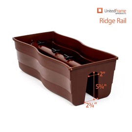 Ridge Rail Long Rectangular Flower Pot, Indoor/Outdoor Hanging Rail Planter Lightweight & Weatherproof Flower Box - Balcony Planters for Railing and Fence Patio, Deck 2 Pack (Brown)