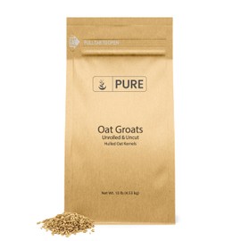 PURE ORIGINAL INGREDIENTS Oat Groats (10 Pound), Whole, Uncut & Hulless, High in Protein, Oat Kernels