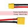 Nuofany XT60 to XT90 Adapter Cable 12AWG 11.81IN, XT60 Female