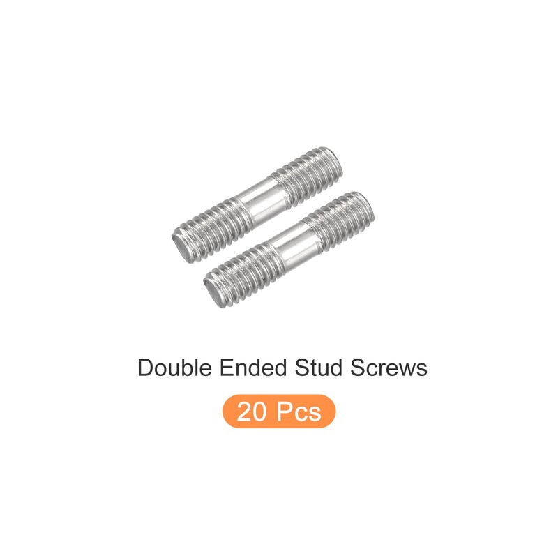 METALLIXITY 20pcs Stud Screws Double Threaded Rod Bolts M6 Screws