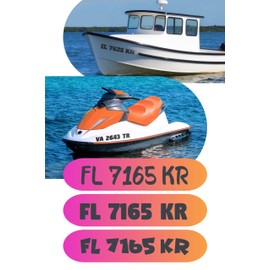 Boat Numbers and Letters – Custom Waterproof Boat Decals Registration Numbers - UV Resistant, High-Bond Vinyl Stickers for Boats, Jet Skis & Kayaks