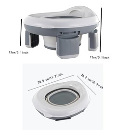 Travel Foldable Potty Training Toilet with Storage Bag, Non-Slip Portable Car Potty Outdoor Indoor Easy to Clean (Gray)