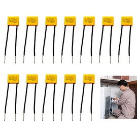 Pack of 12 suppression capacitors LED, LED suppressor capacitor 0.33µF 275V X2 radial, interference capacitor LED lamp, reduces LED flashing and glow, ideal for radio protection and electronic devices
