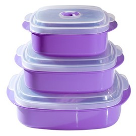Purple Storage Microwavable Freezer Safe Container Set