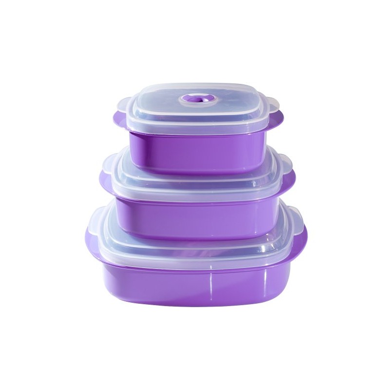 Purple Storage Microwavable Freezer Safe Container Set