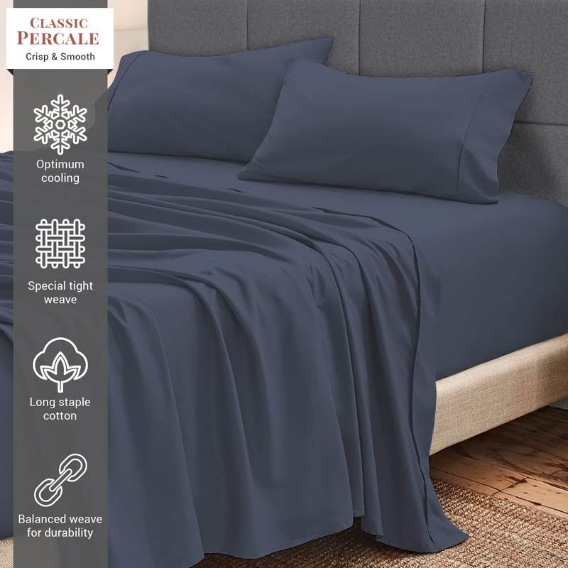 Pizuna Cotton Sheets Split King Size, 100% Long Staple Cotton