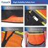 ProtectX 6 Pockets High Visibility Safety Vest for Men Women