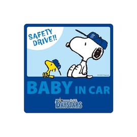 Snoopy Collaboration BABY IN CAR Yokohama DeNA Baystars Sign Magnet