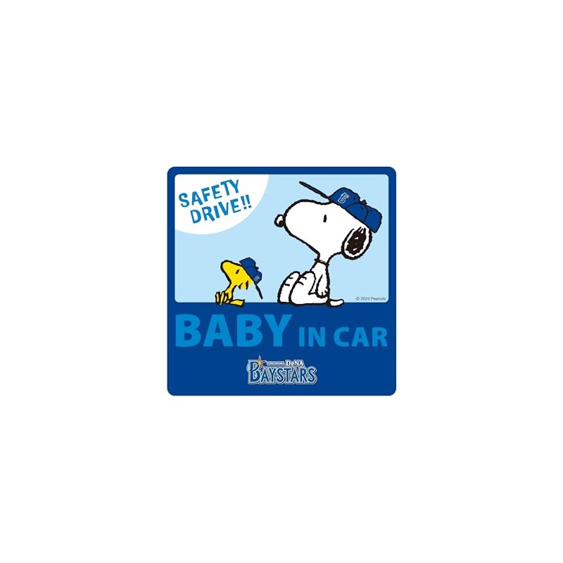 Snoopy Collaboration BABY IN CAR Yokohama DeNA Baystars Sign Magnet