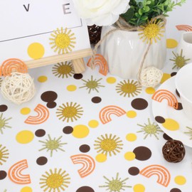 Blopee Sun Confetti, 210 PCS Sun and Rainbow Confetti for First Trip Around The Sun Decorations and Here Comes The Son Baby Shower Decor, Baby Shower Confetti for Sunshine Baby Shower Decorations