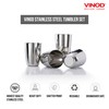 Vinod Stainless Steel Glass Set of 4 - Premium Metal