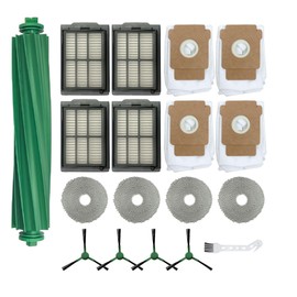 Accesorios de piezas de repuesto compatibles con iRobot Roomba Plus 405 505 Combo Aspirador, 1 cepillo para polvo de rodillo, 4 filtros Hepa, 4 cepillos laterales, 4 almohadillas para orejas para