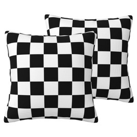 Black and White Checkered Classic Checkerboard Throw Pillow Covers Set of 2 Decorative Pillowcases Soft Pillow Case Cushion Cover for Living Room Bedroom Sofa Couch, 24x24 Inch