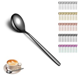 Berglander Berglander Black Teaspoons Set of 12, Titanium Black Coated Stainless Steel Coffee Spoon, Small Dessert Spoon, Ideal for Home, Restaurant, Hotel, Wedding, Party, Dishwasher Safe