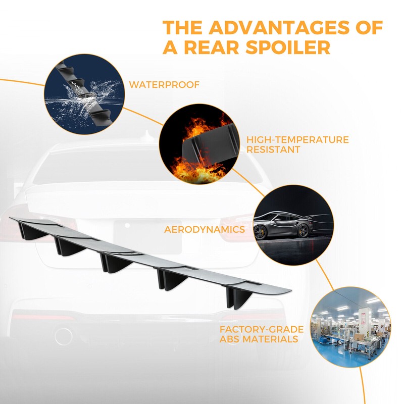 KEEPDSGN Rear Diffuser Bumper Lip Spoiler Splitter 5 Fins For