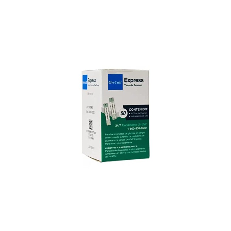 Tiras Reactivas para Glucometro On Call Express - Caja con
