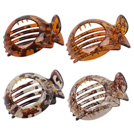 Xdealcozyxc 4 Pcs Flat Hair Clips Women, Strong Hold Resilient Spring Action Non Slip Claw for Fine Thin Clip