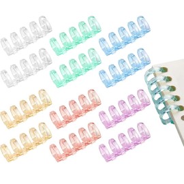 Loose Leaf Chuck Rings, Staple Rings, Pack of 12 5 Holes Loose Leaf Chuck Rings, Removable, 6 Colors, Hole Diameter 13mm, Plastic Material, Loose Leaf Chuck, Vocabulary Notebook, Calendar, Planner