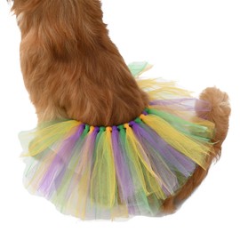 Dog Tutu Collar Tutu Dress for Small Dogs Cats Adjustable Pets Costume Party Holiday Puppy Skirt (Style 1, One Size)