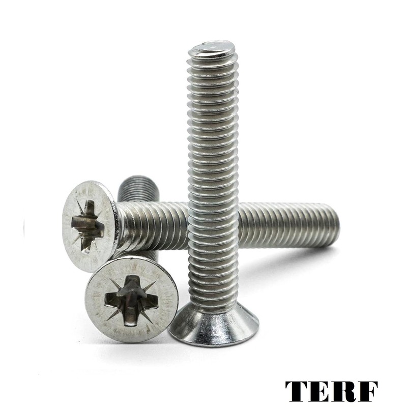 TERF® M5 X 60mm Pozi Countersunk Machine Screws Stainless Steel