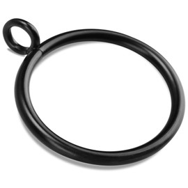 40 PCS Black Curtain Rings with Eyelet Apply for Curtain Rod (Black Drapery Rings) (2.0 inch Interior Diameter)