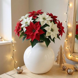 Willowy 7.5 Inch Large White Ceramic Vase with Glossy Finish - White Vases for Flowers, Round Vases for Decor, for Flower, for Pampas Grass
