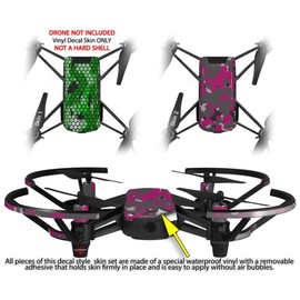 Skin Decal Wrap 2 Pack for DJI Ryze Tello Drone HEX Mesh Camo 01 Green Bright Drone NOT Included