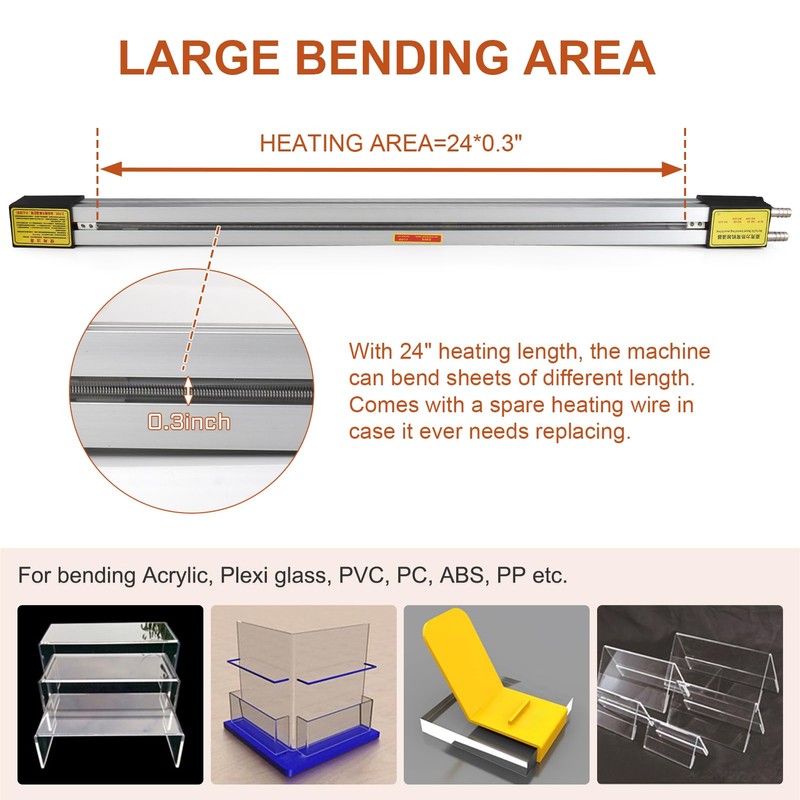 Oztwel 23.6in 60cm Acrylic PVC Plastic Bender, Acrylic Bender Heater,