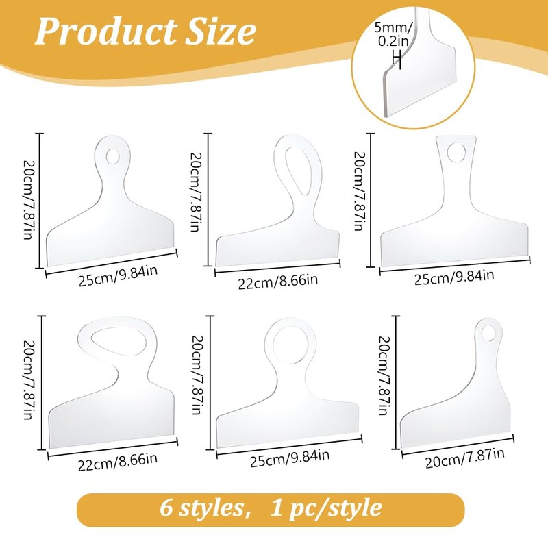 INUNLY 6PCS Charcuterie Board Template Set Acrylic Router Templates for