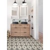 FloorPops 12-in by 12-in Black Daphne Vinyl Peel & Stick