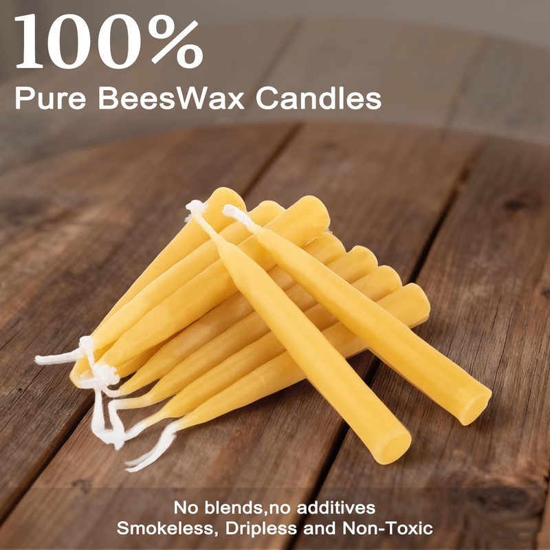 30 Minute Beeswax Meditation Candles 24Pcs, Prayer Gift for Relaxation