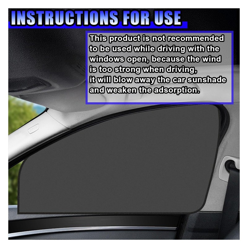 UHANBUT Magnetic Car Front Window Sun Shade, Full Blackout Auto