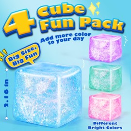 UGYWI Squishy Fidget Toys for Kids & Adults: 4 Pack Cube Sensory Squeeze Toy - Large Size 2.16'', Stress Anxiety Relief Balls, Gifts for Girls Boys Teens Party Favors, Toys for Ages 6 7 8 12 Years Old