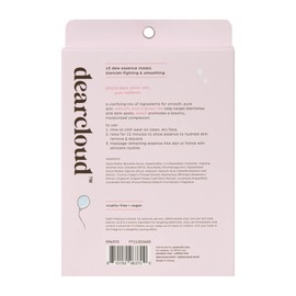 dearcloud Pure Puppy Clear Burst Dew Essence Face Mask, Korean Sheet Mask - Salicylic Acid, Green Tea & Peach (3 Pack)