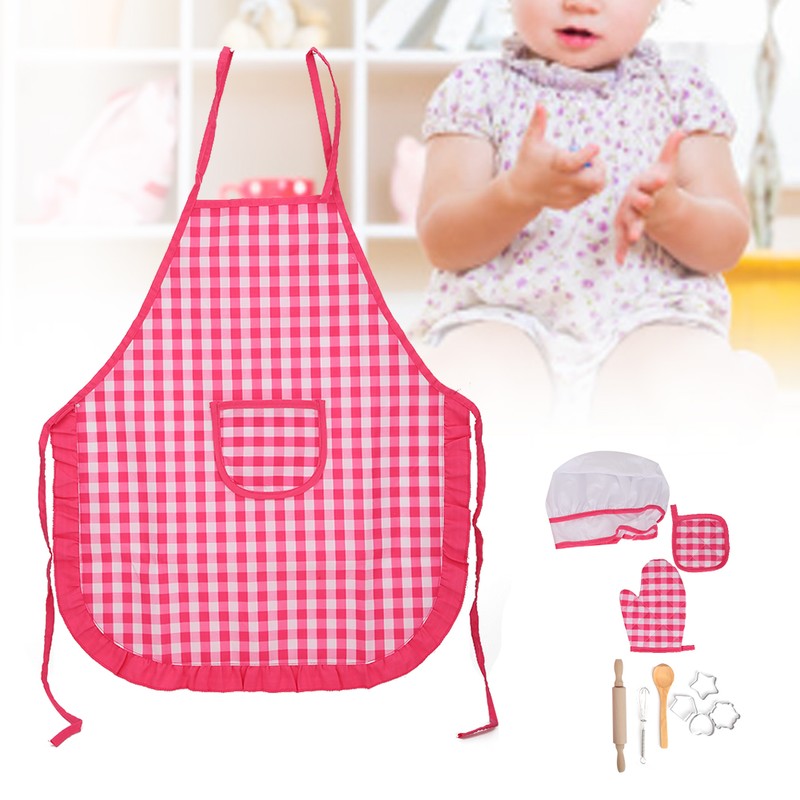 DIY Kid Cooking Baking Set Kitchen Role Play Apron Children