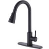 Kitchen Black Faucet with Pull Down Sprayer, High Arc Stainless