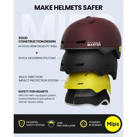 OutdoorMaster MIPS Ski Helmet, Snowboard Helmet for Men and Women, Snowboard Helmet with Ventilation System, Ski Helmet Made of Polycarbonate Shell and EPS Inner Shell, Individual Fit for Precise Fit