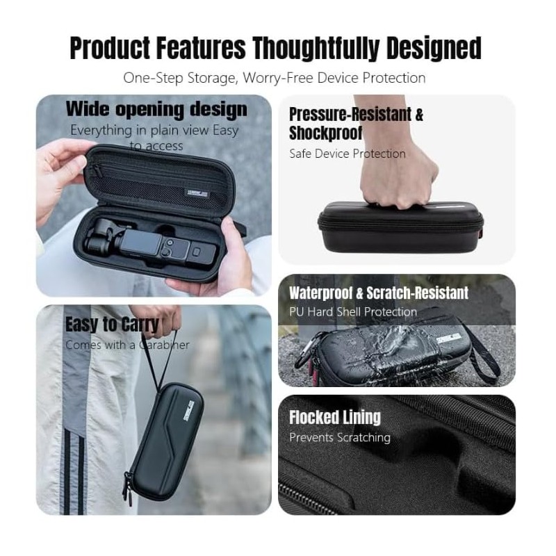 DJI Osmo Pocket 4 Protective Case Set PU Waterproof Storage