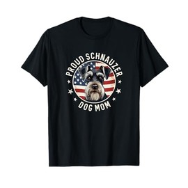 Proud Schnauzer Mom American Flag, Schnauzer Dog Mom Women Men T-Shirt