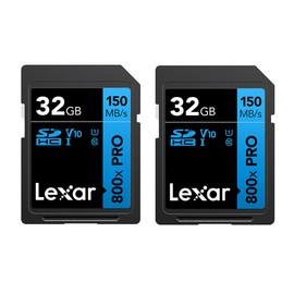 Lexar Blue Series High-Performance 800x SDHC/SDXC UHS-I Cards - 32GB, 2-Pack