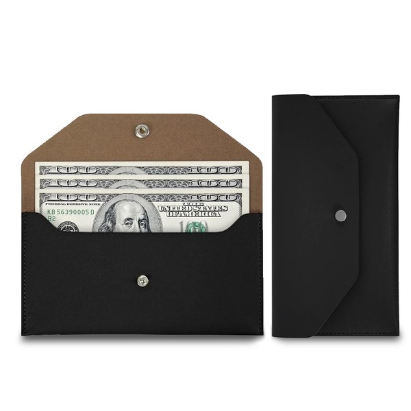 OUDQFCJ Leather Money Envelopes, Banknotes, Storage Envelopes, Purse, Reusable Money