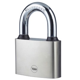 Yale - Y112/70/137/1 Iron Disc Padlock 70mm - Nickel Plated - Hardened Steel Shackle - Extreme Corrosion Resistance for Outdoor use