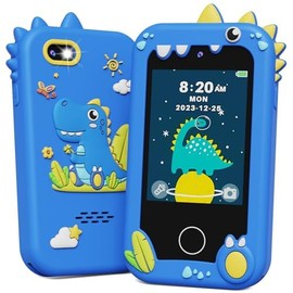 KOKODI Kids Smart Phone, Touchscreen HD Dual Camera Cell Phone for Kids, Christmas Birthday Gifts Dinosaur Toddler Play Phone for Boys 3-10, Travel Toy Preschool Learning Education Toy
