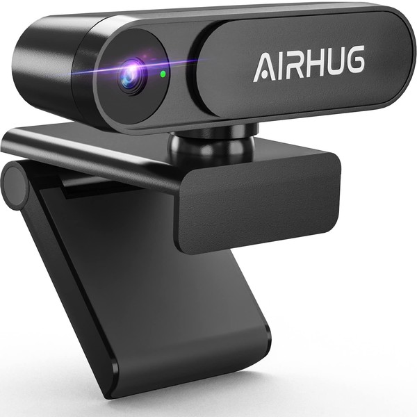 Ohne Mikrofon HD-Webcam, 2K QHD/FHD 1080p mit Sichtschutzschild, drehbare 360°Computerkamera,
